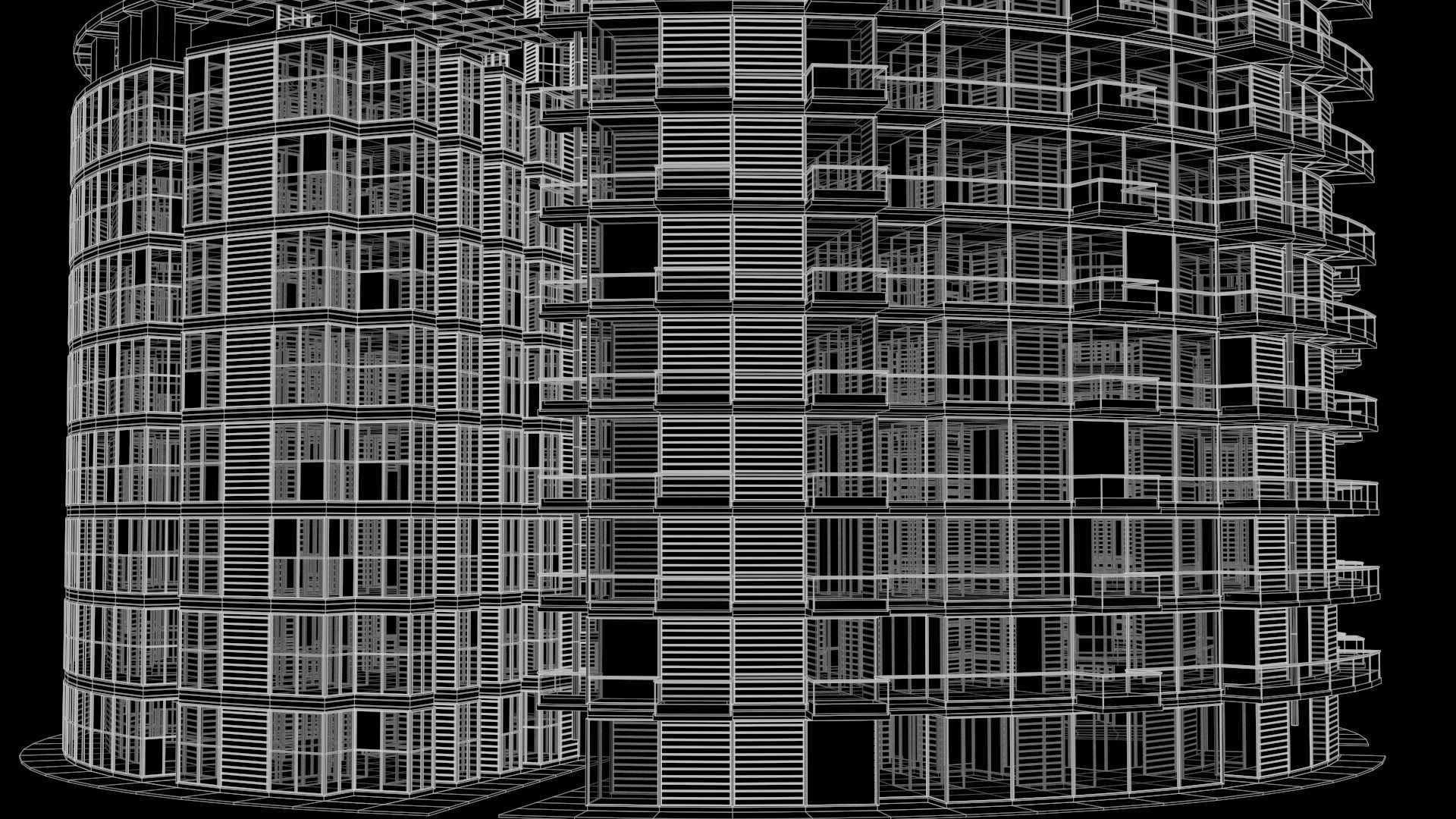 Futuristic High Rise Buildings 01 3D model_11