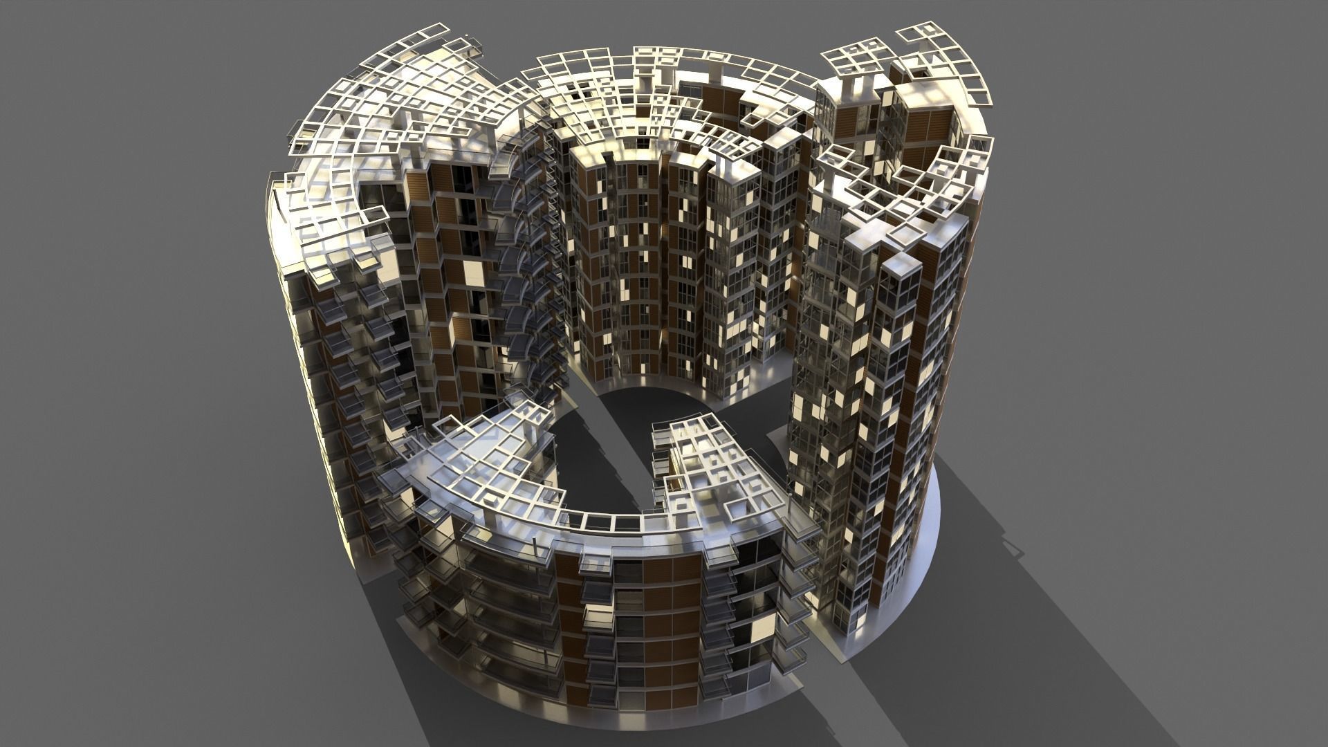 Futuristic High Rise Buildings 01 3D model_1