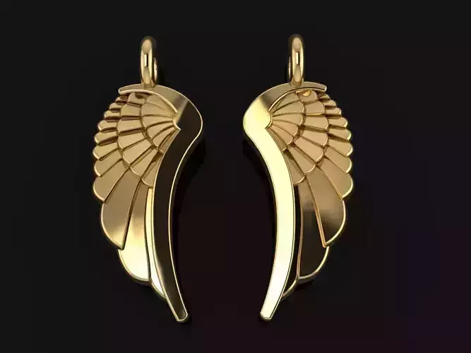 ANGEL WING DOUBLE SIDES PENDANT MID SIZE
