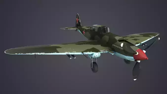 Low Poly Ilyushin IL-2 Shturmovik Low-poly 3D model