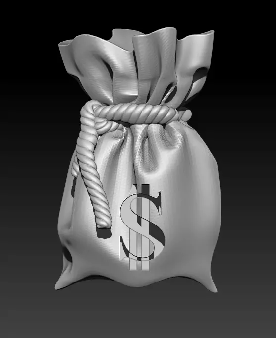 Money Bag pendant  3D print model_0