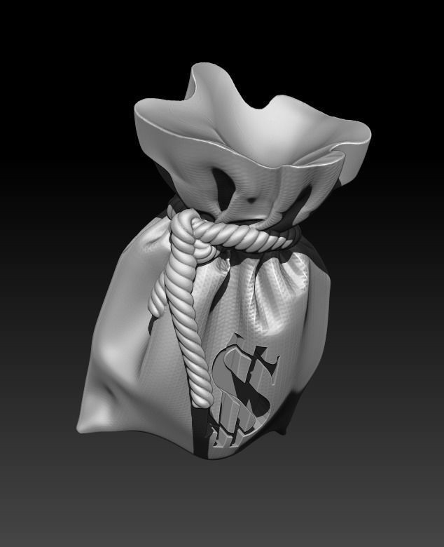 Money Bag pendant  3D print model_1