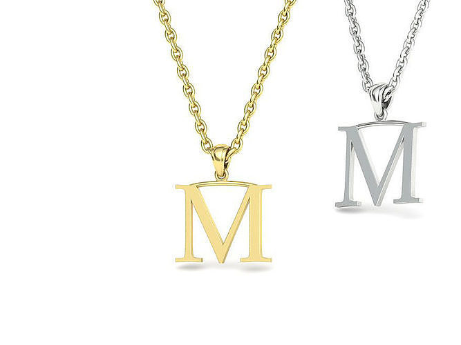 M INITIAL LETTER NECKLACE printable 3dmodel 3D print model