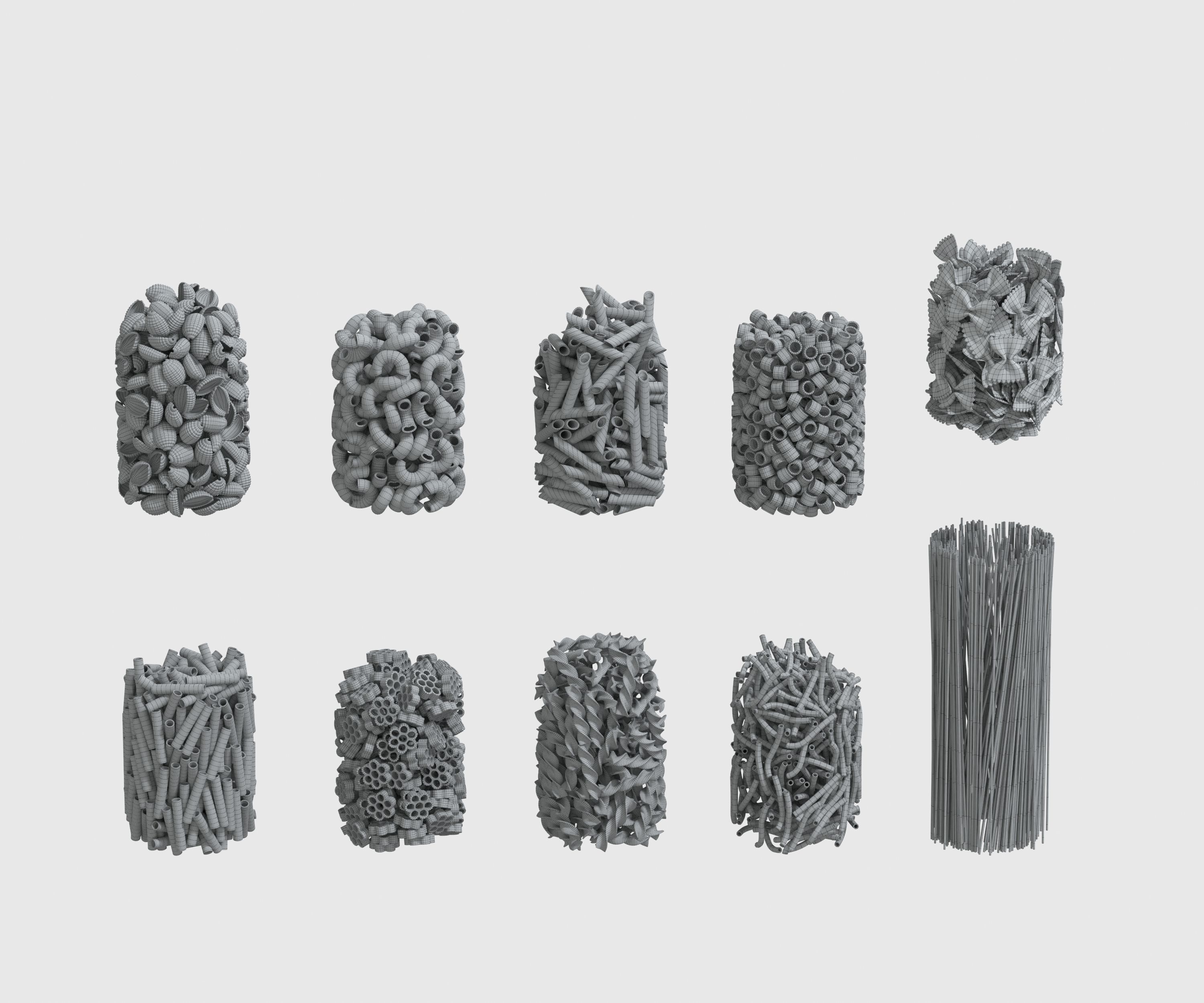 Pasta clear glass jar 3D model_4