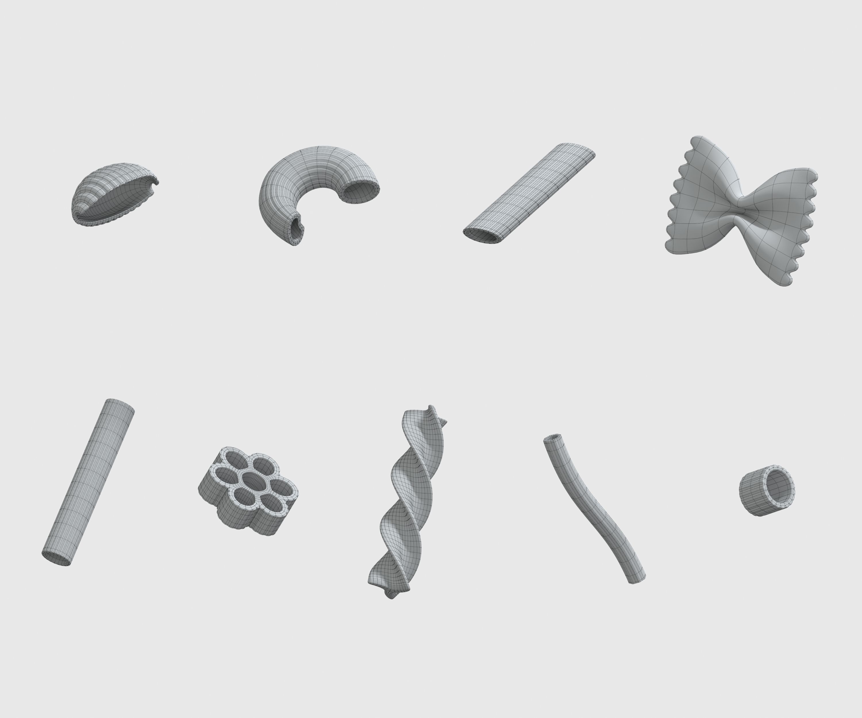 Pasta clear glass jar 3D model_5