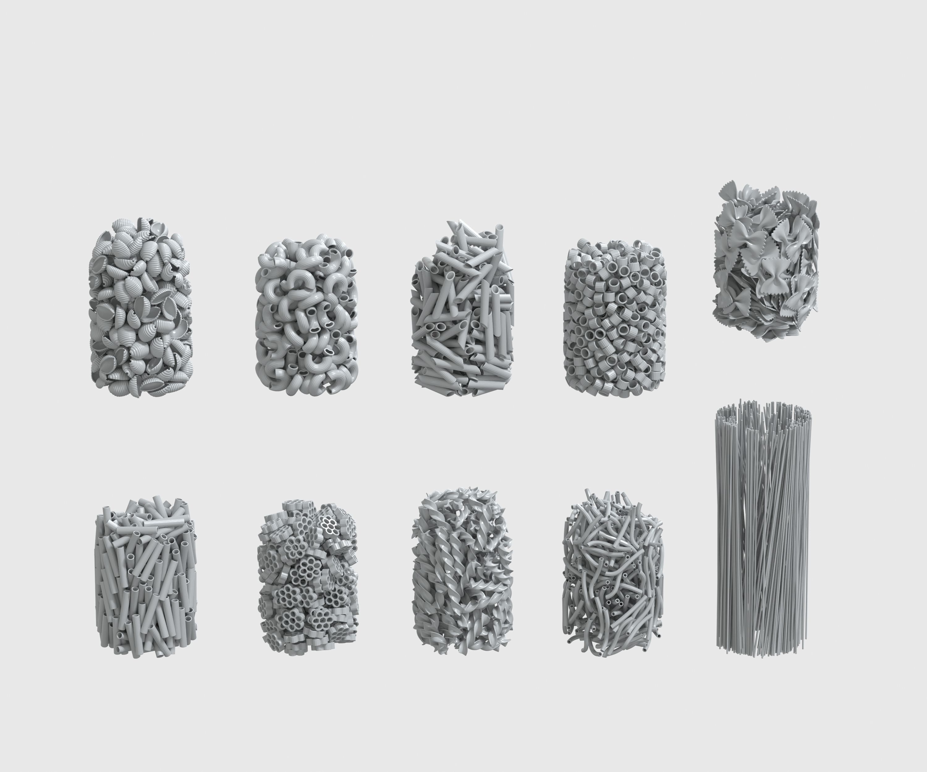 Pasta clear glass jar 3D model_3