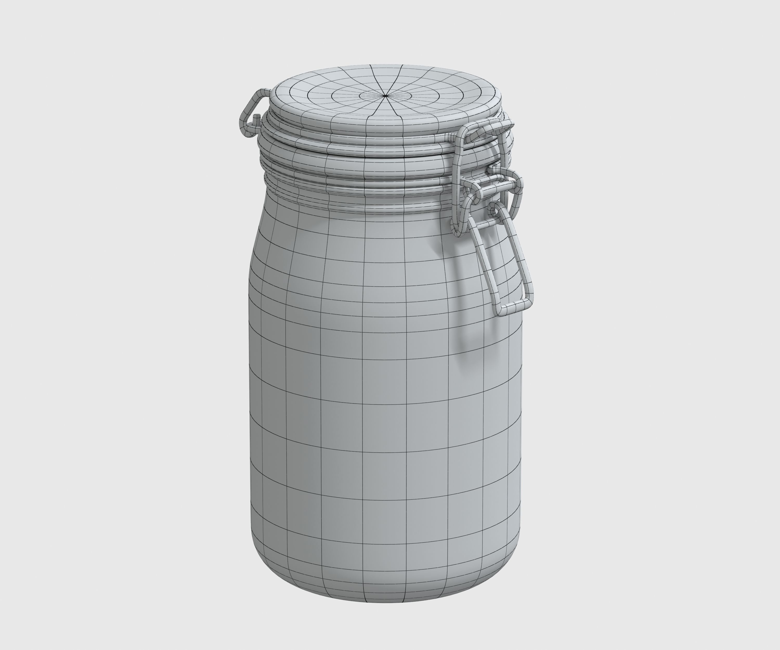 Pasta clear glass jar 3D model_9