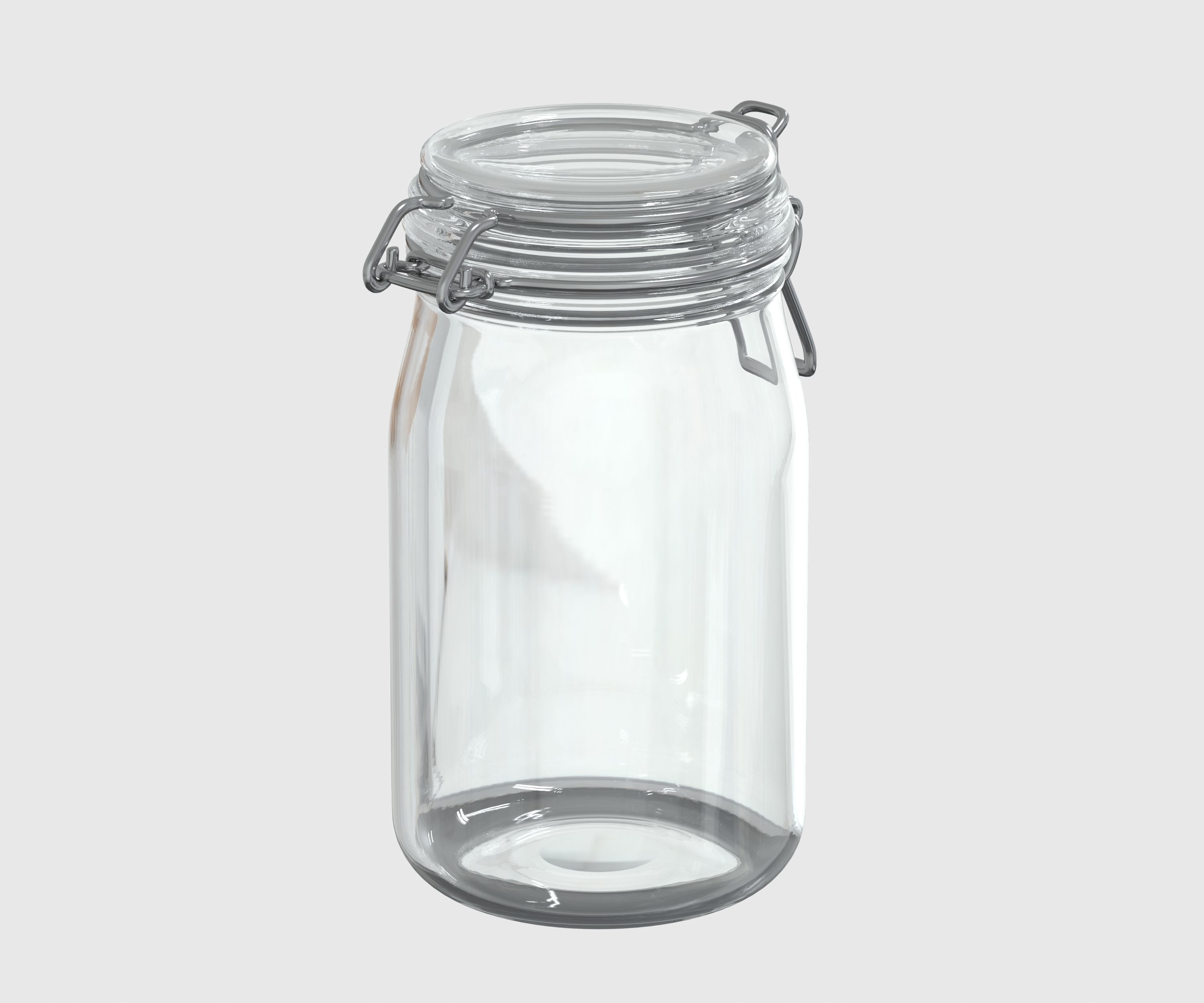 Pasta clear glass jar 3D model_7