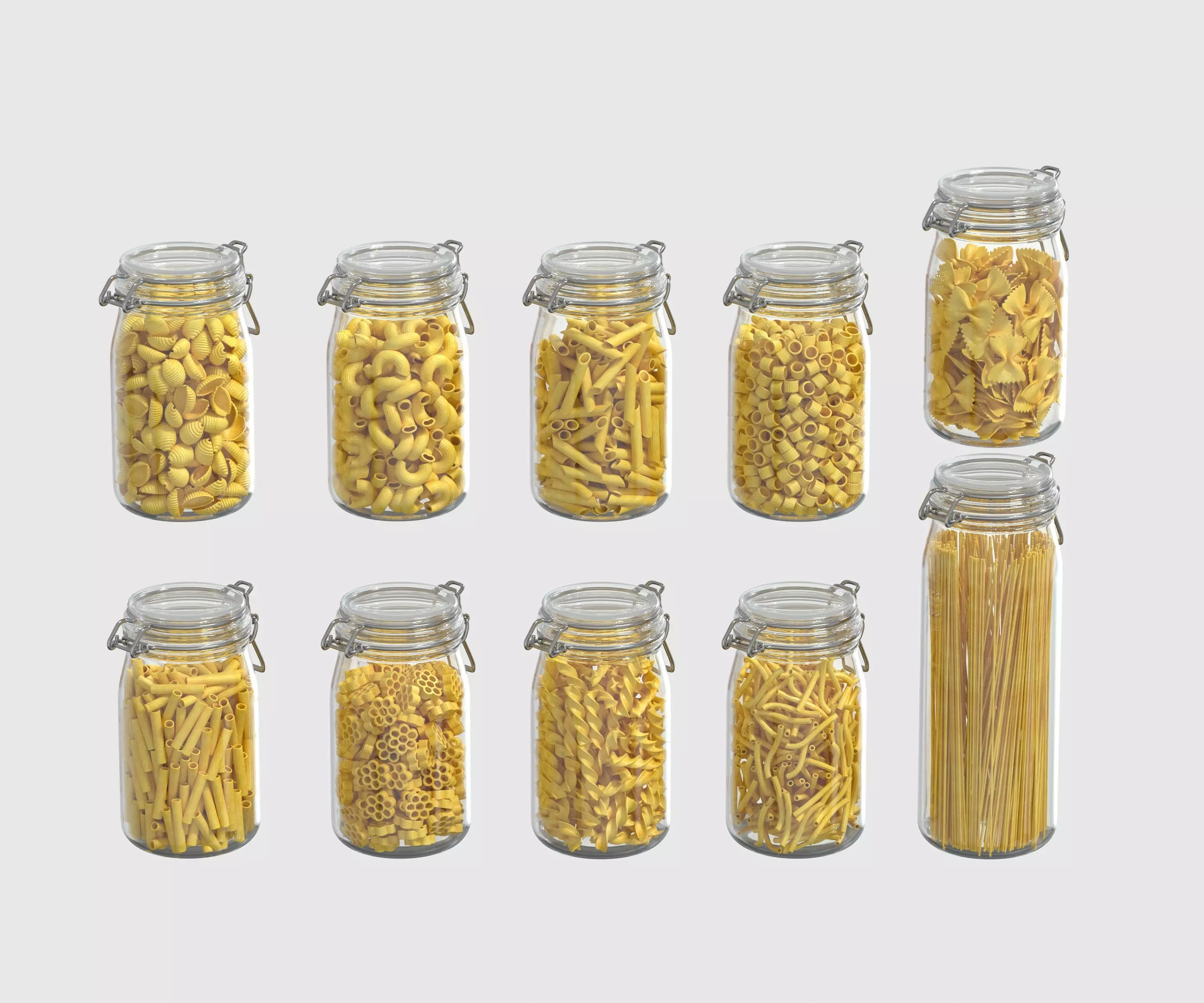 Pasta clear glass jar 3D model_0