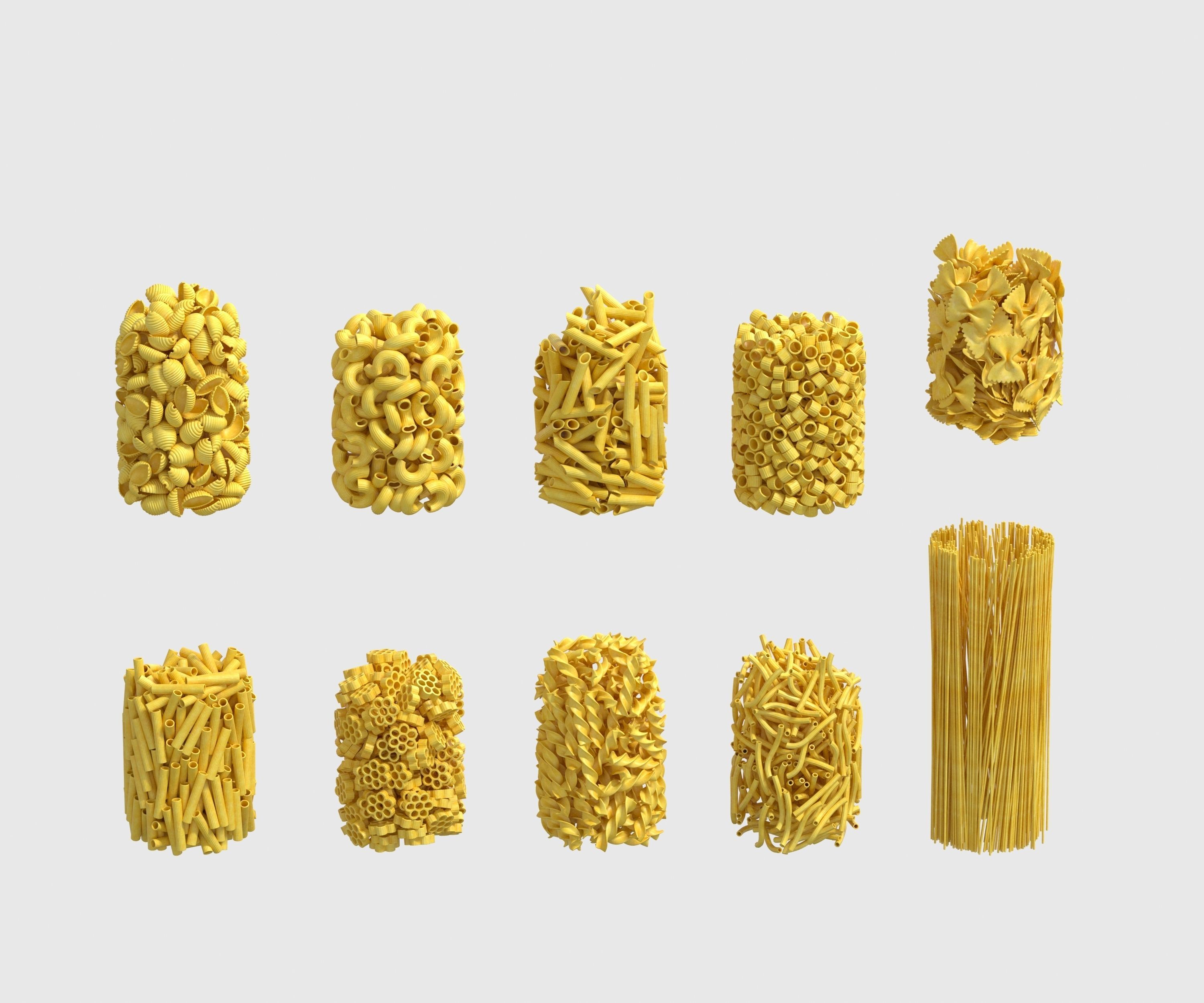 Pasta clear glass jar 3D model_2