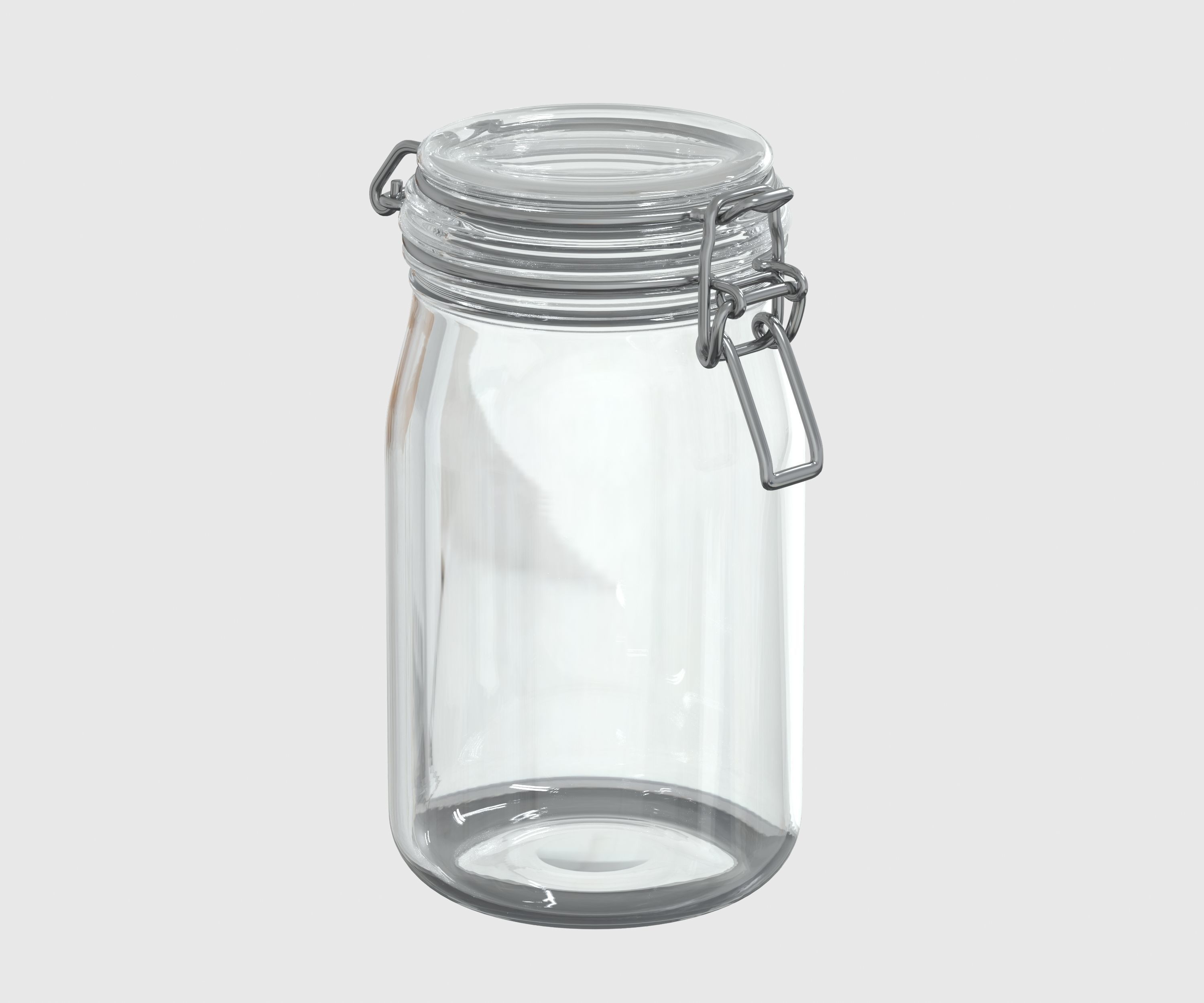 Pasta clear glass jar 3D model_6