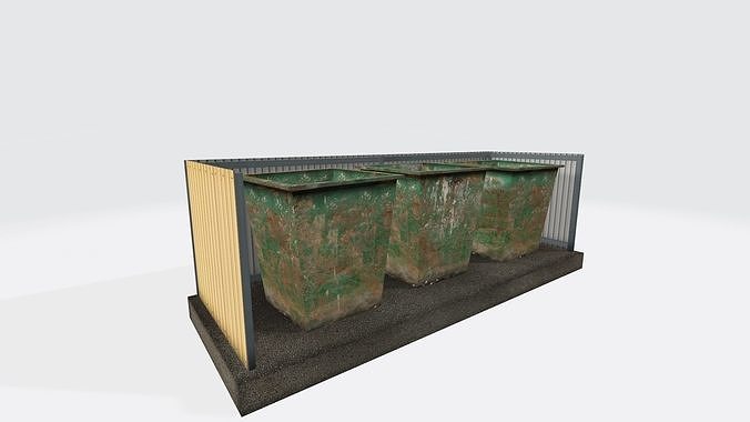 Garbage containers Low-poly 3D model