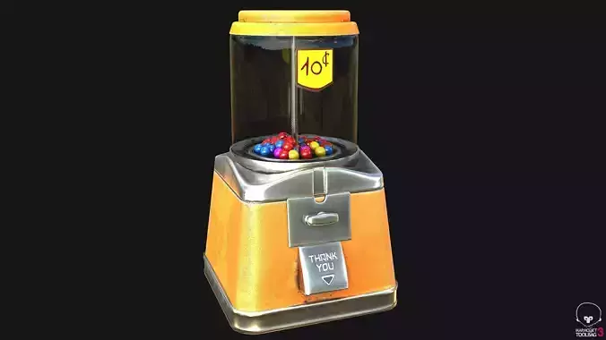 Gumball Machine PBR Low-poly 3D model