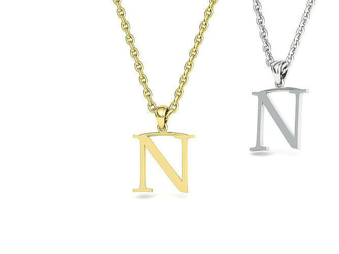 N INITIAL LETTER NECKLACE printable 3dmodel  3D print model