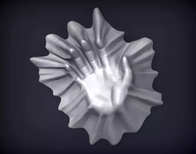 Hand under the cloth