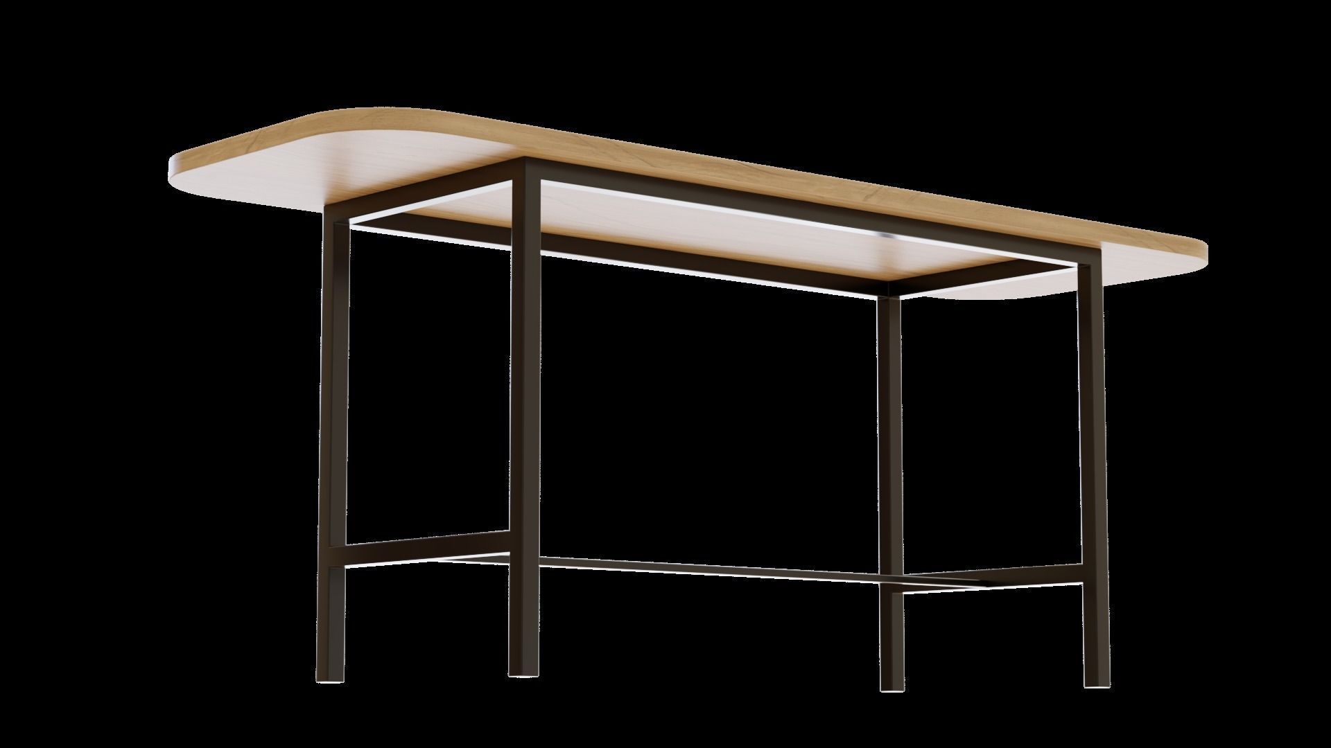 Wood Table 3D model_2
