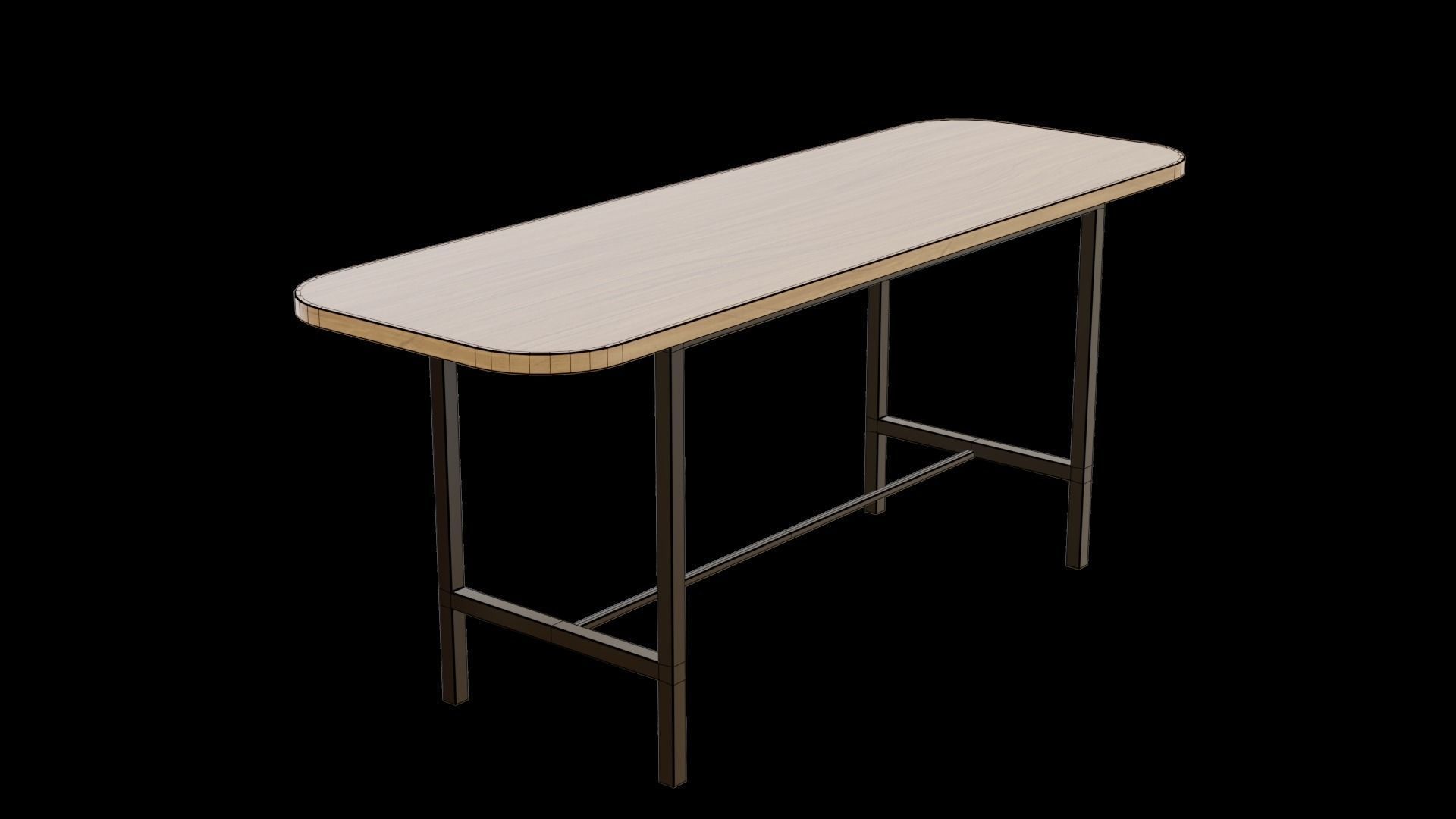 Wood Table 3D model_1
