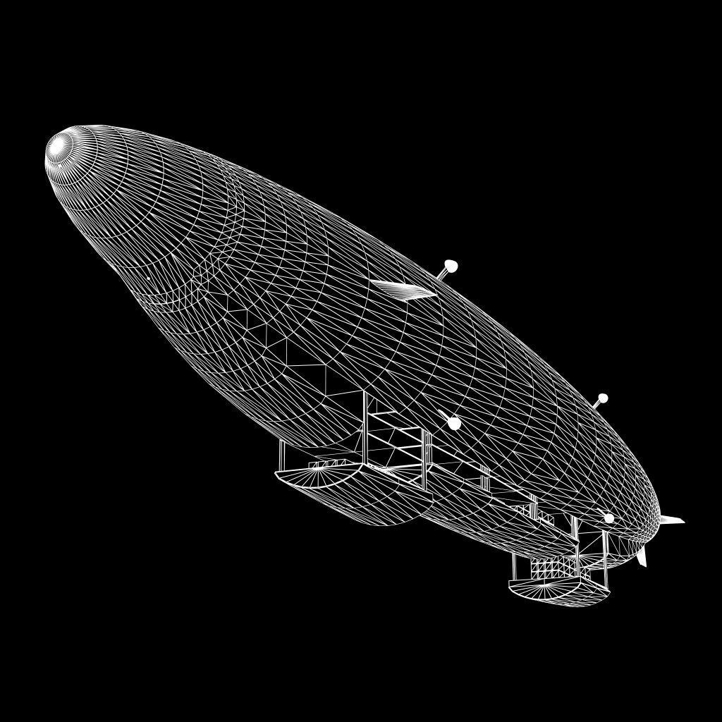 Sci Fi Army Airship 3D model_5