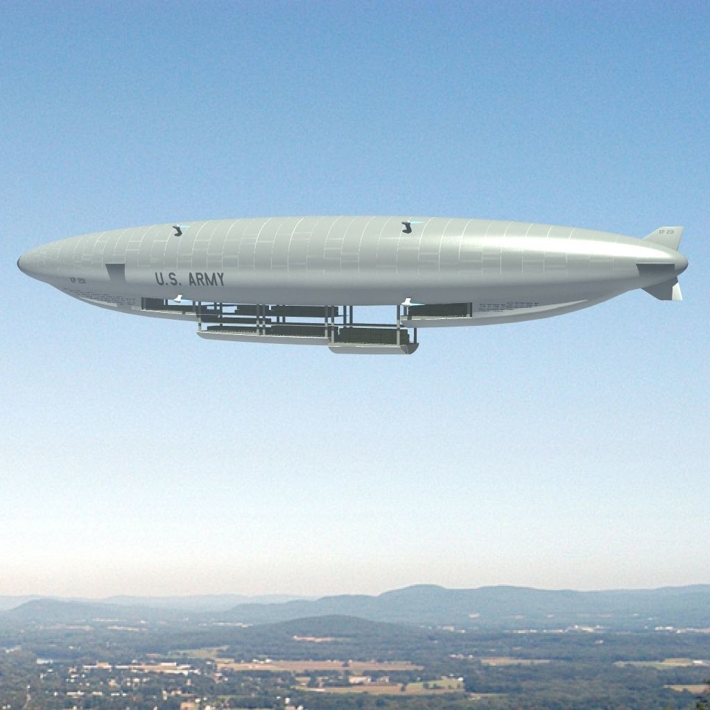 Sci Fi Army Airship 3D model_3