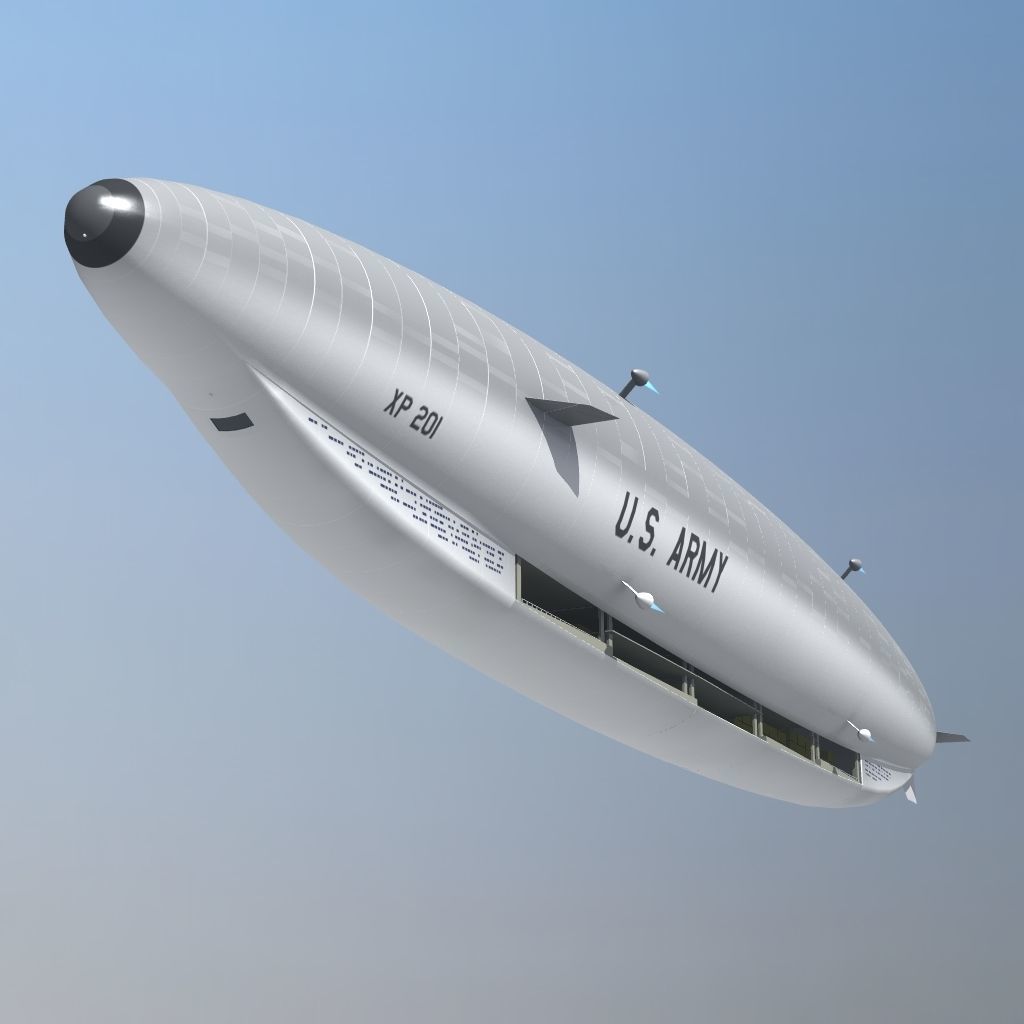 Sci Fi Army Airship 3D model_1