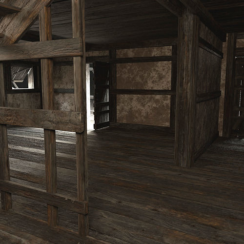 ENTERABLE AAA NEXT GEN MEDIEVAL CITY TOWN HOUSE VILLAGE Low-poly 3D model 6