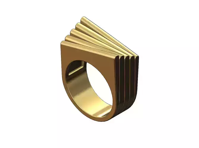 Rounded bar helical pattern large statement ring