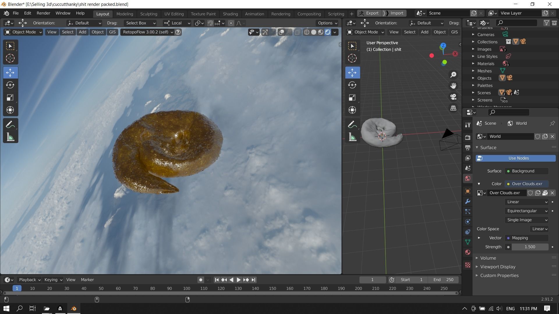Realistic Wet Shit Low-poly 3D model_13