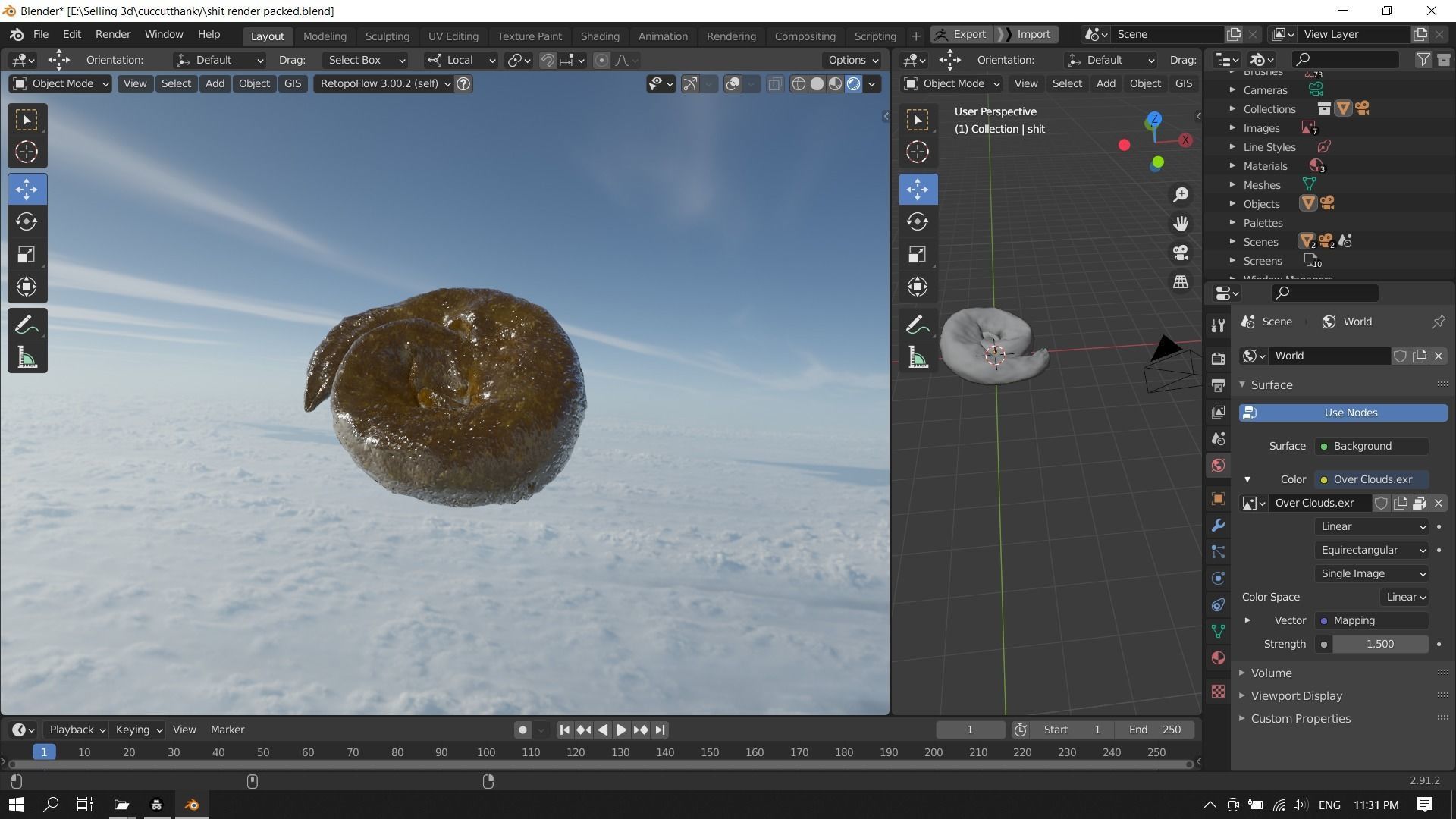 Realistic Wet Shit Low-poly 3D model_14