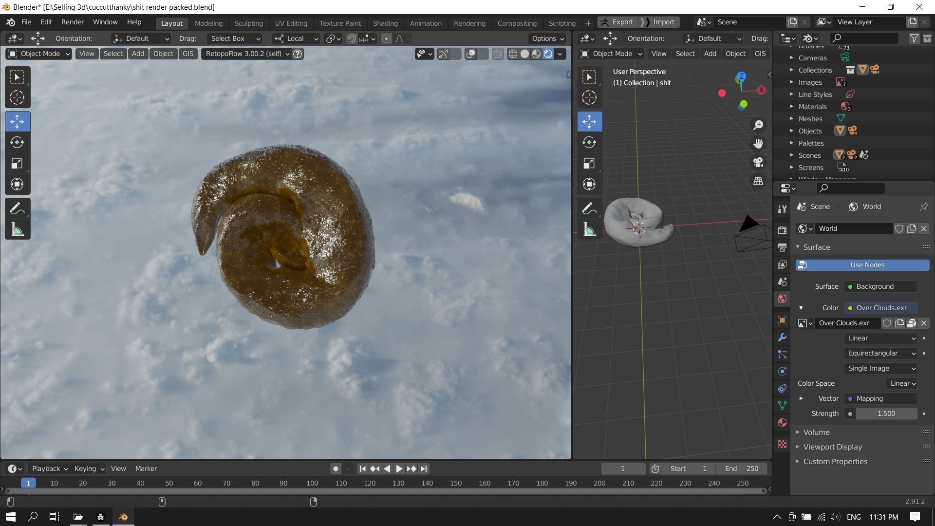Realistic Wet Shit Low-poly 3D model_15