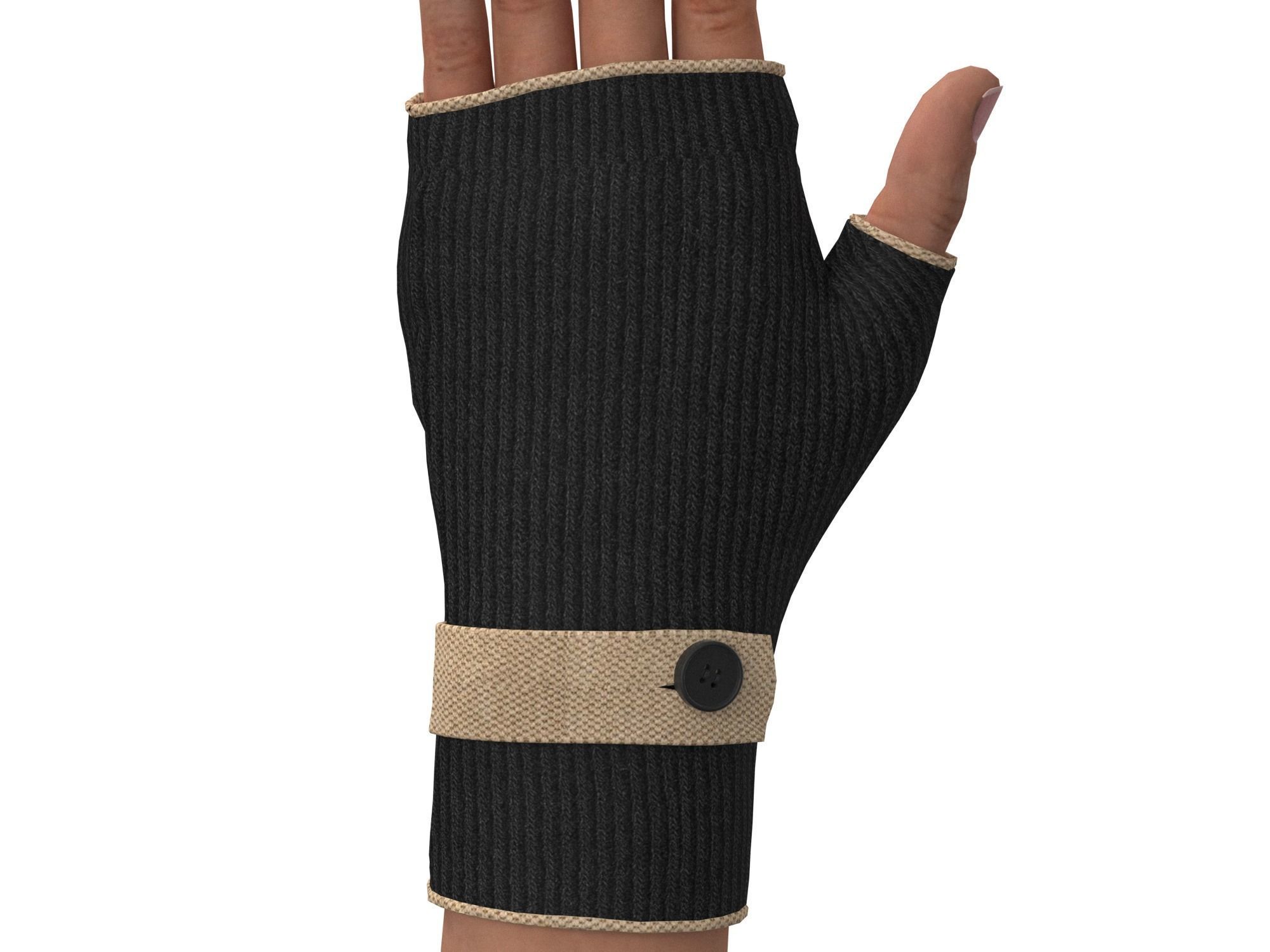 fingerless gloves  3D model_3