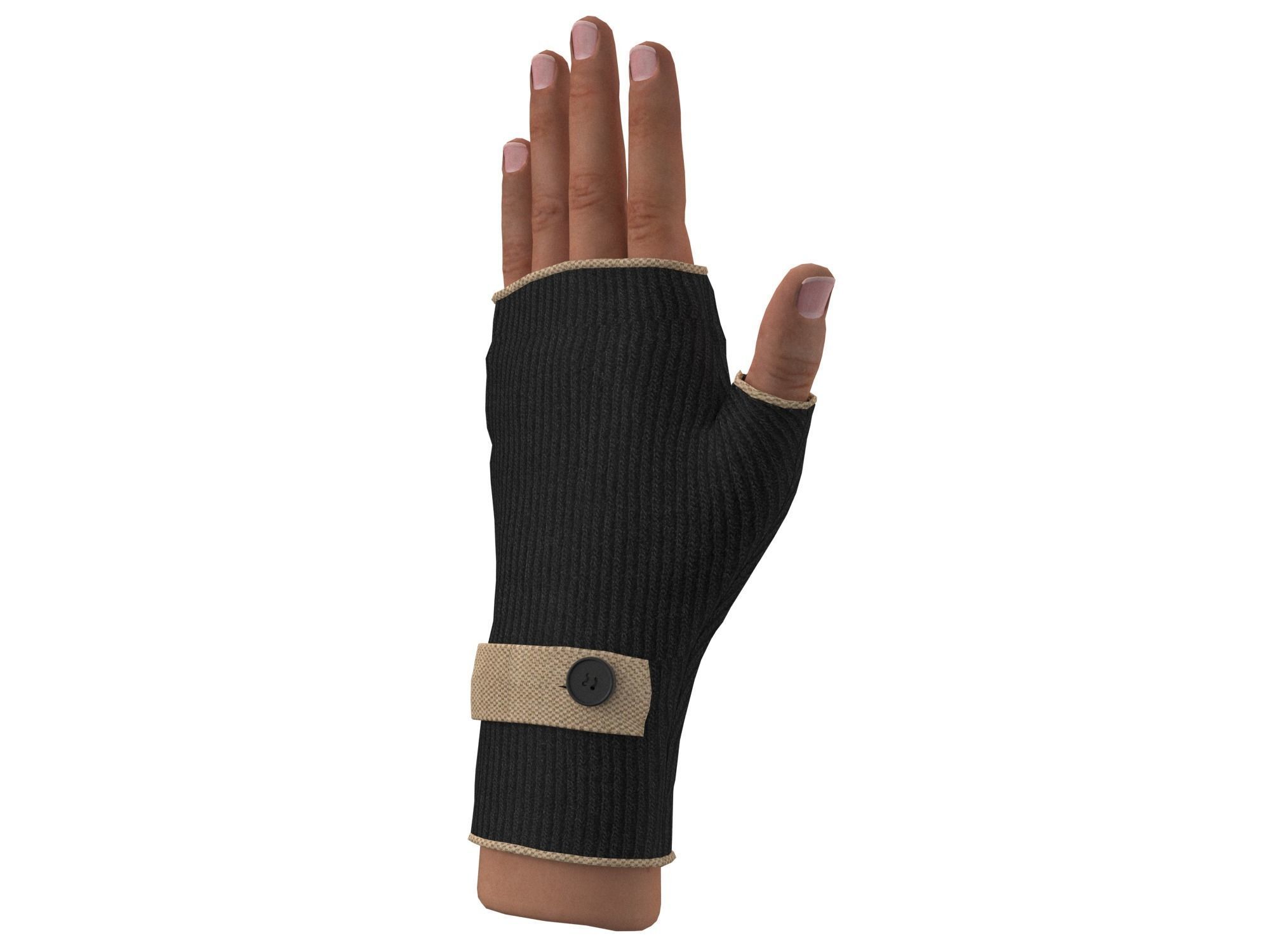 fingerless gloves  3D model_2