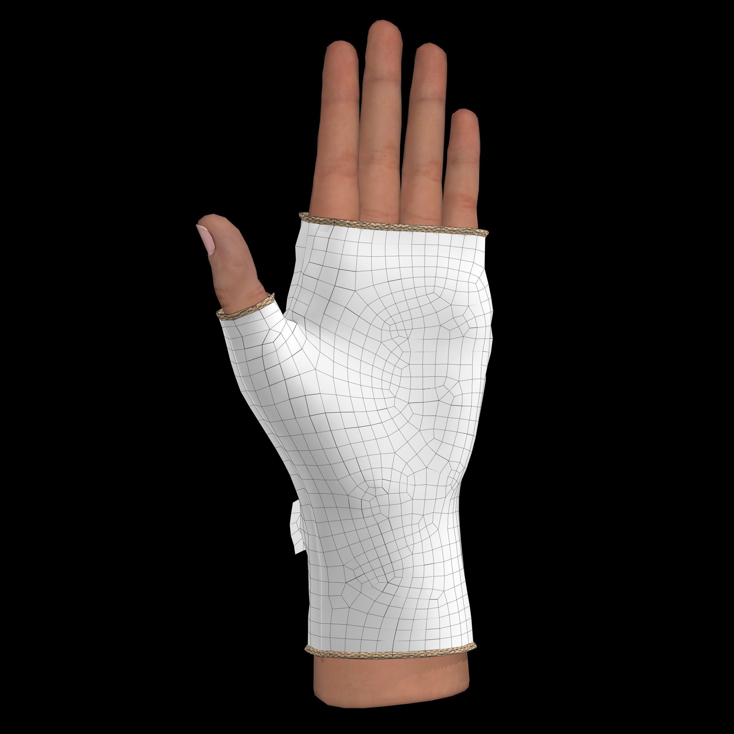 fingerless gloves  3D model_12