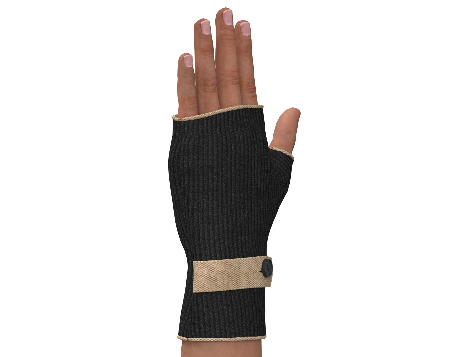 fingerless gloves  3D model_5