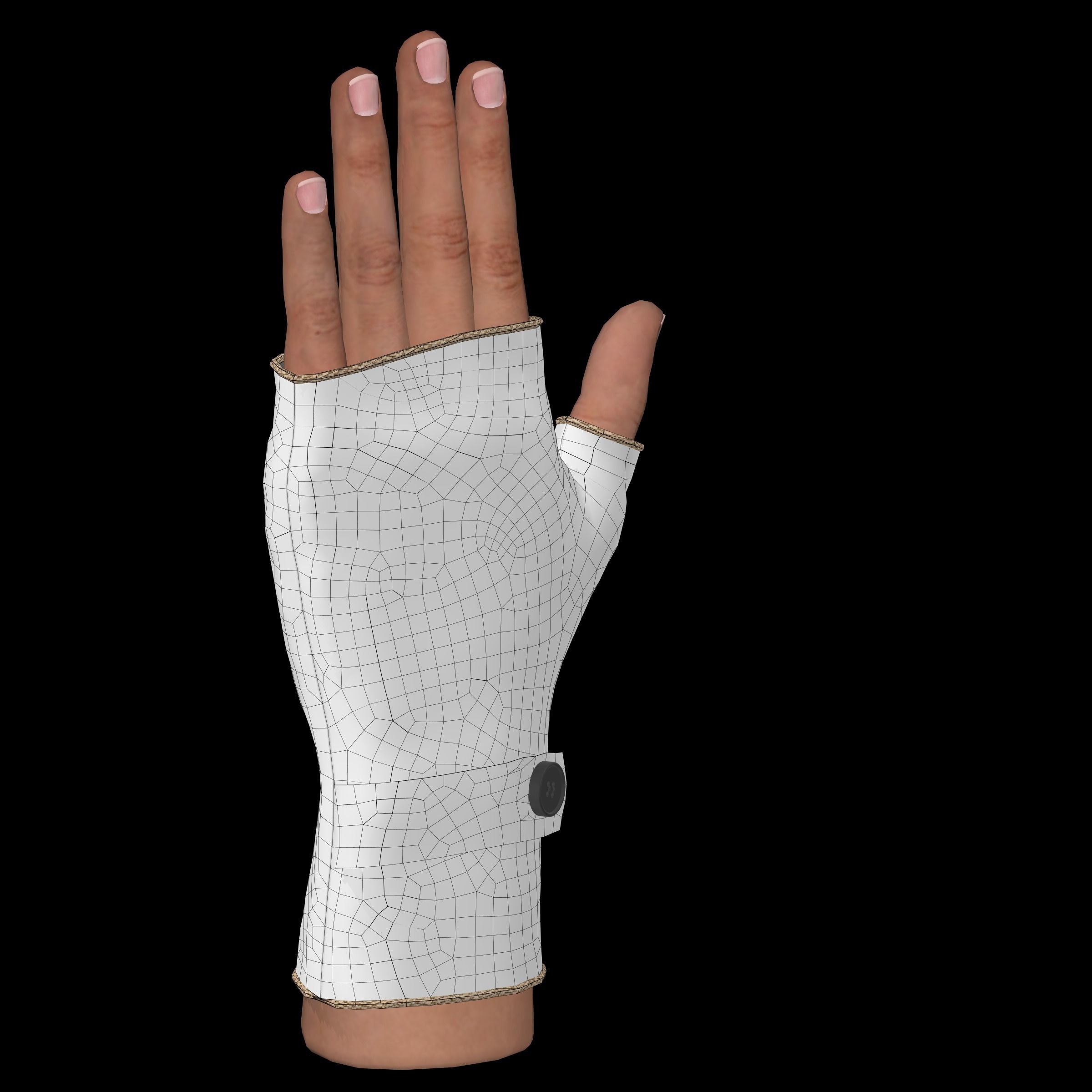fingerless gloves  3D model_14
