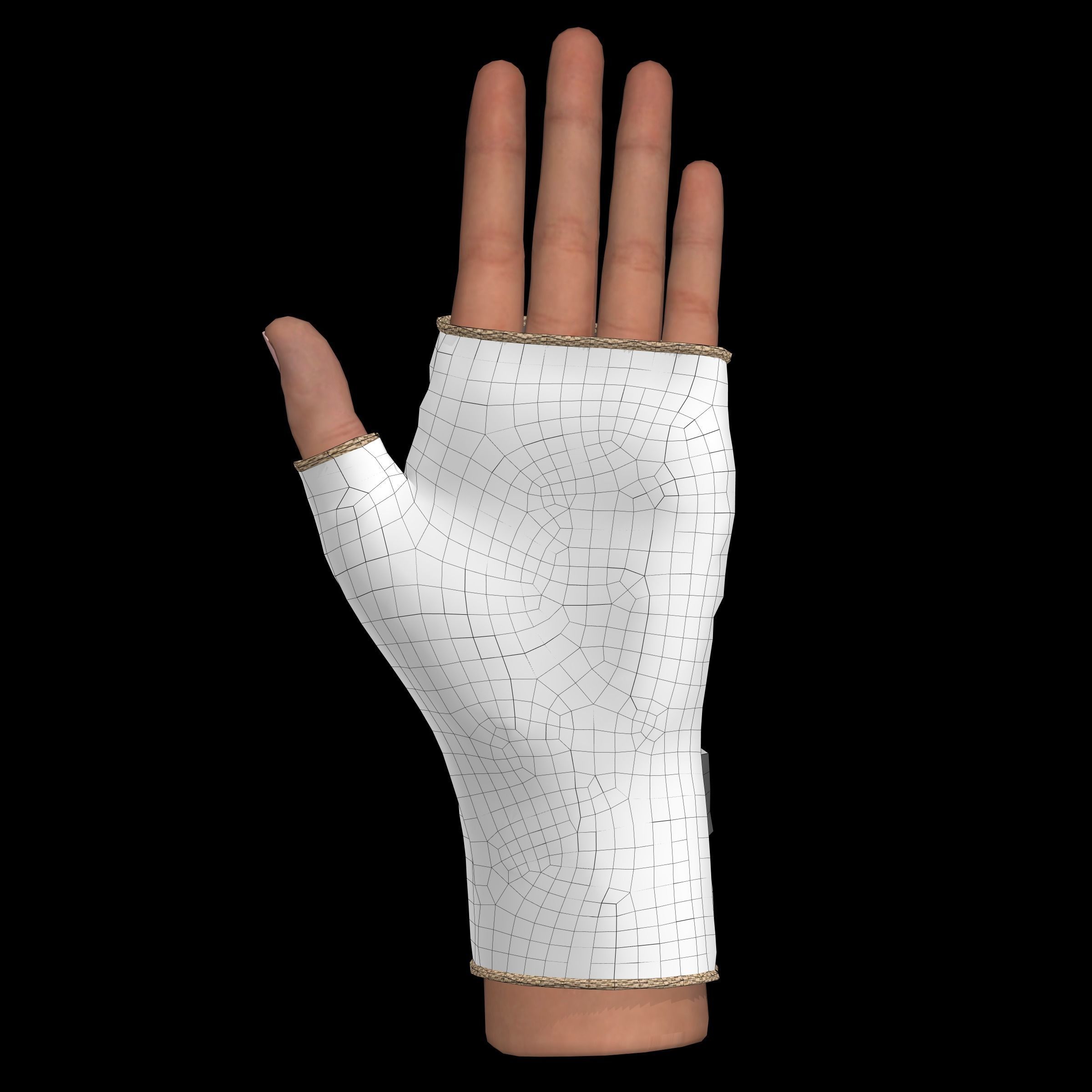 fingerless gloves  3D model_13