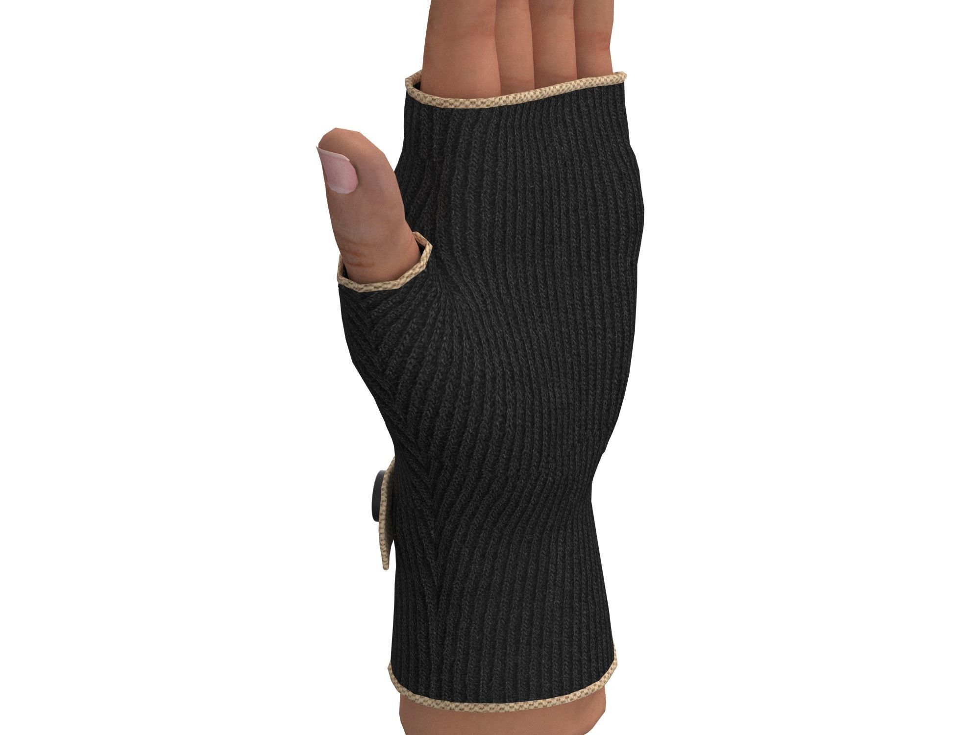 fingerless gloves  3D model_11