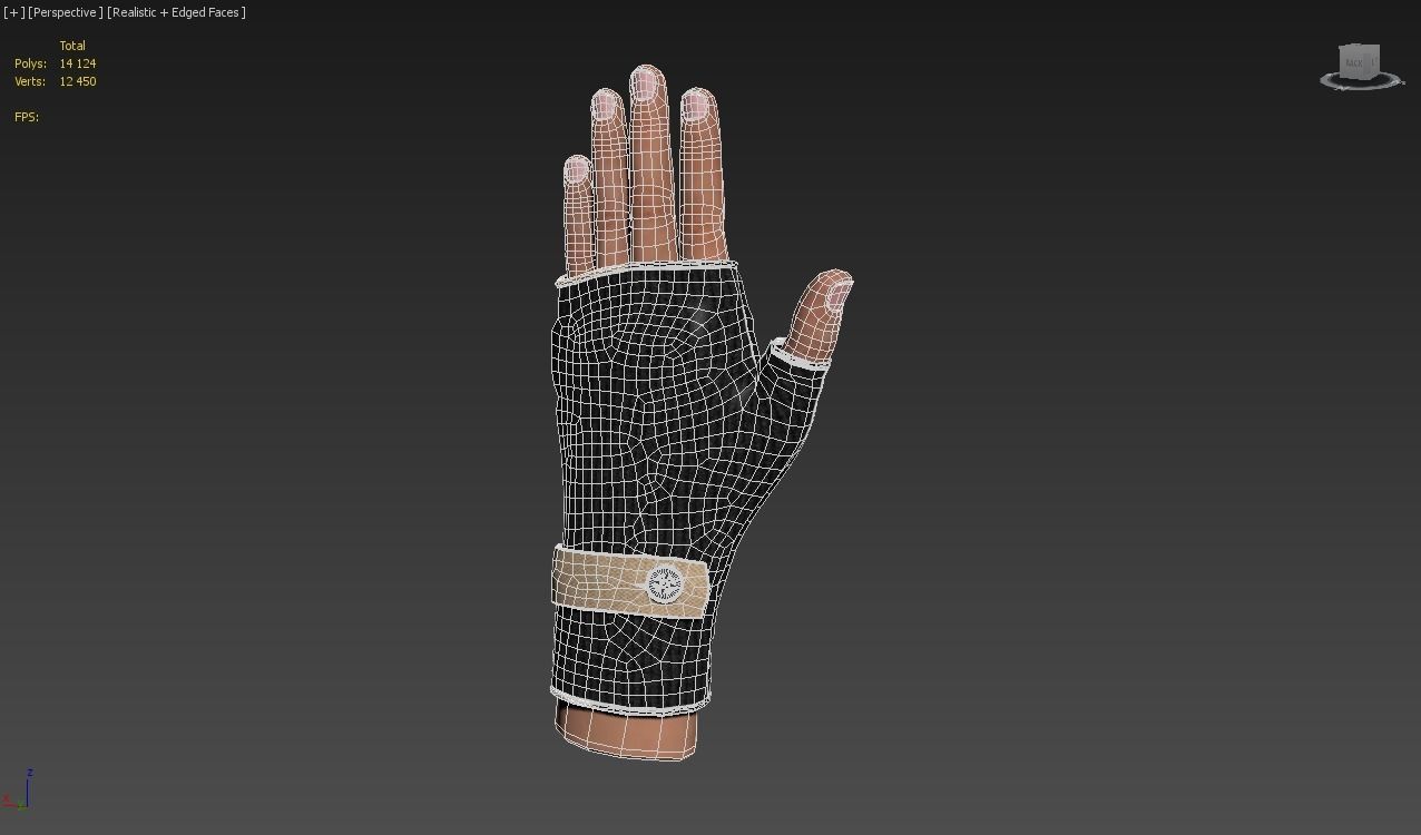 fingerless gloves  3D model_17