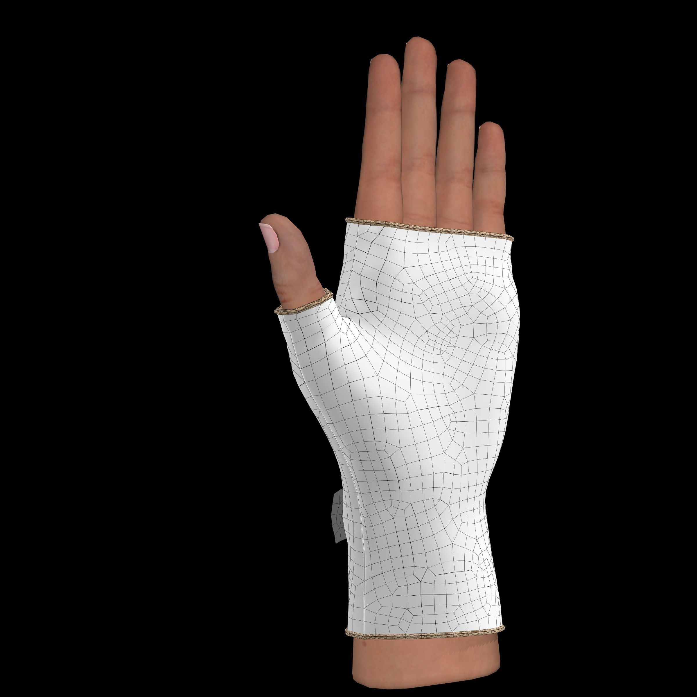 fingerless gloves  3D model_16