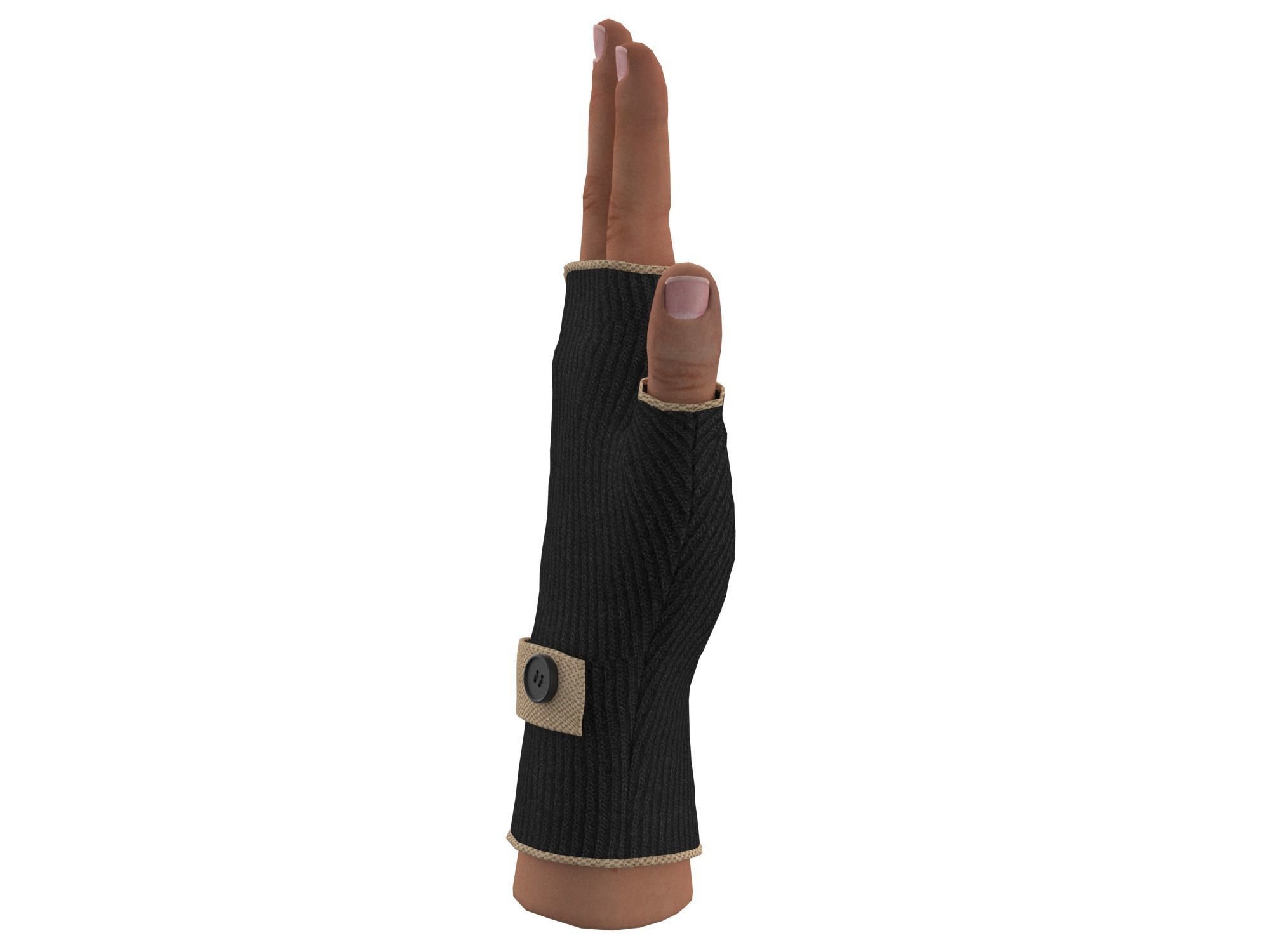 fingerless gloves  3D model_6