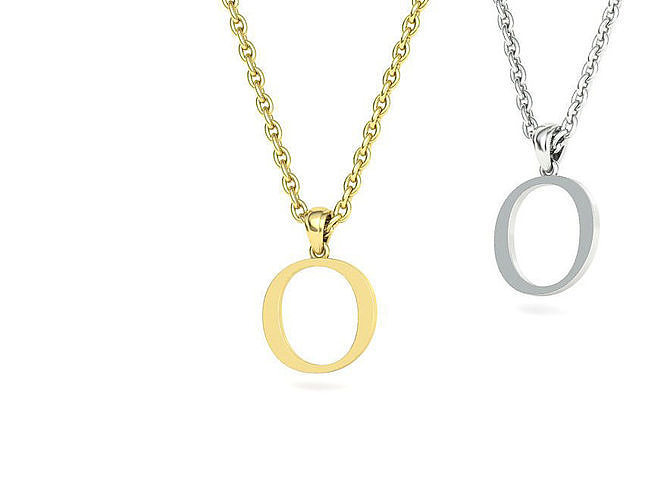 O INITIAL LETTER NECKLACE printable 3dmodel 3D print model