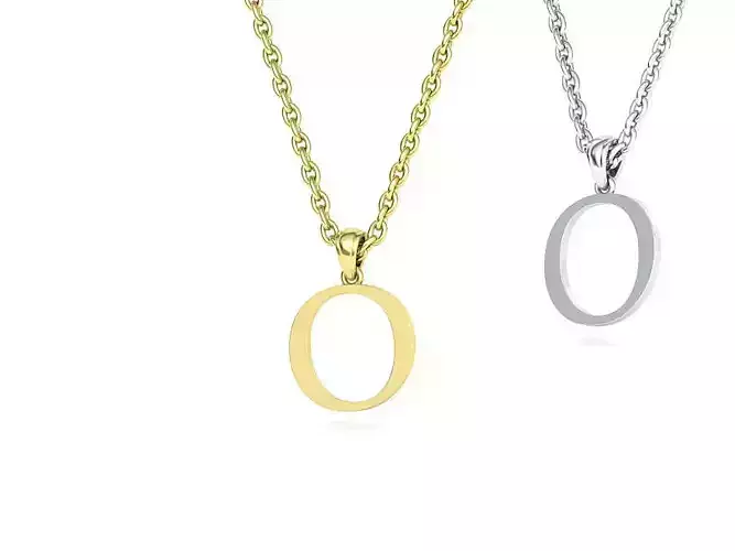 O INITIAL LETTER NECKLACE printable 3dmodel 3D print model
