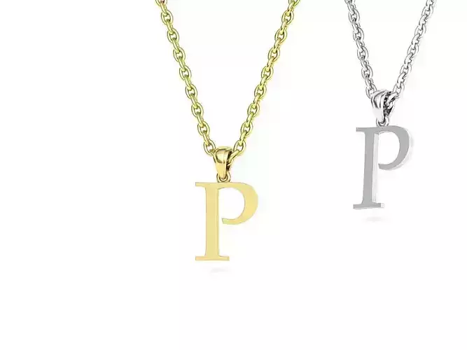 P INITIAL LETTER NECKLACE printable 3dmodel 3D print model