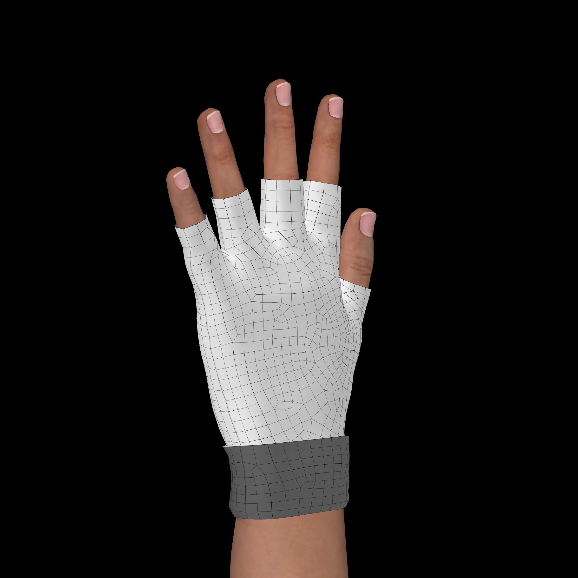 fingerless gloves  3D model_13