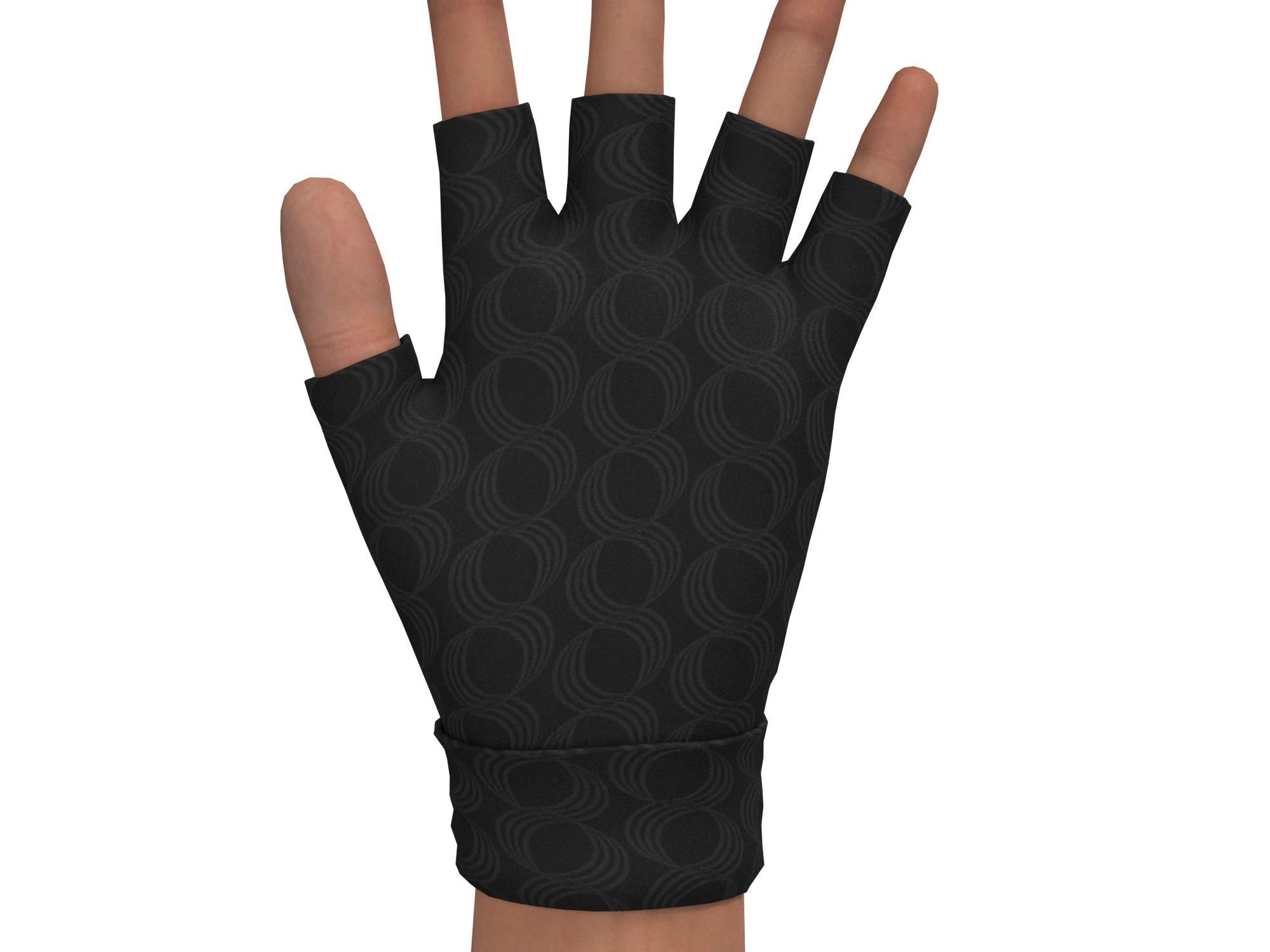 fingerless gloves  3D model_3