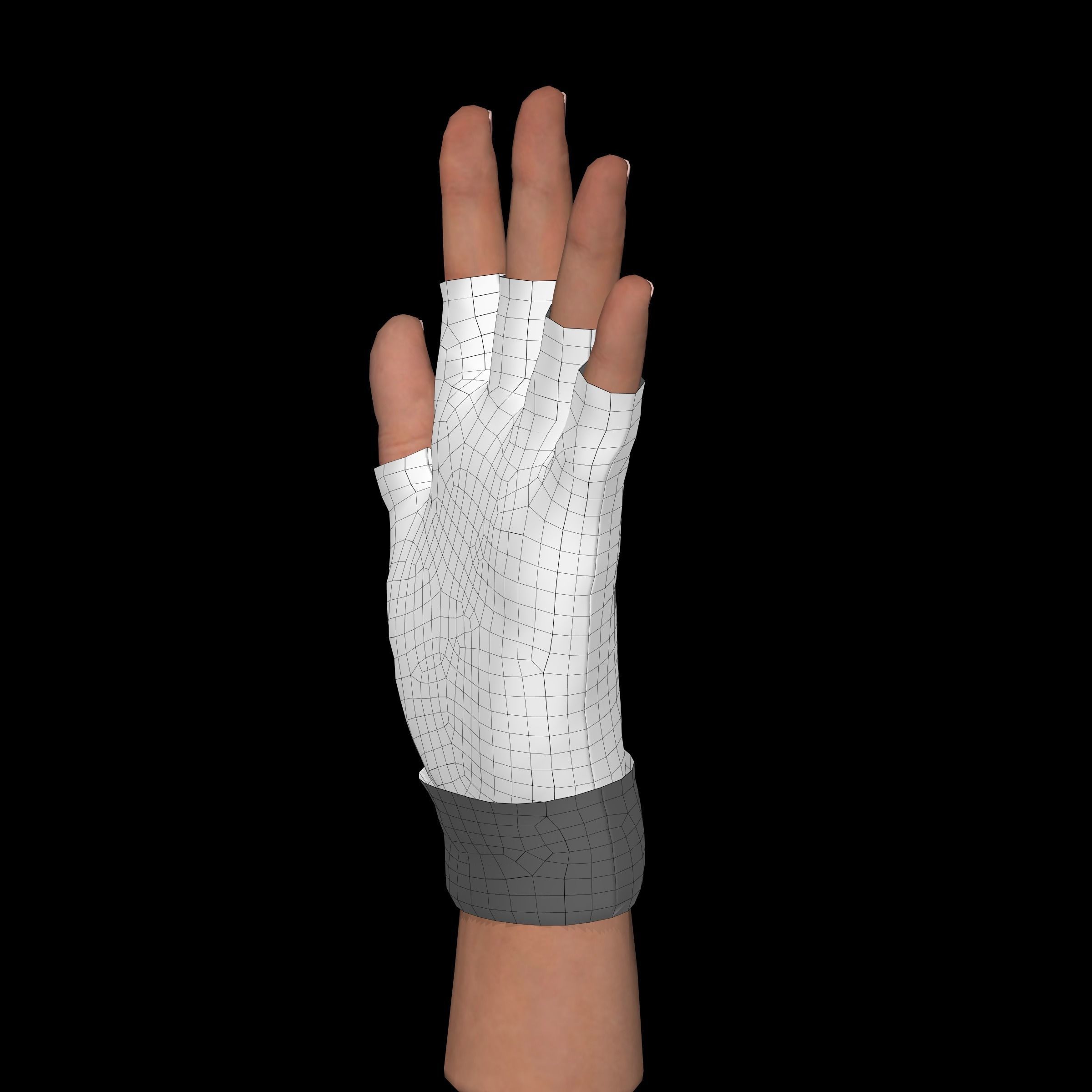 fingerless gloves  3D model_12