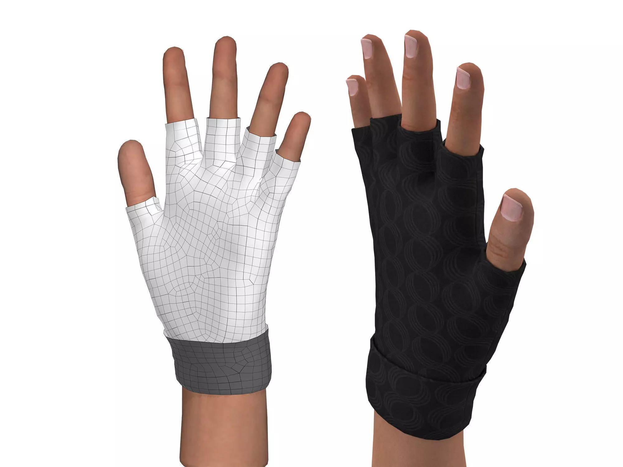 fingerless gloves  3D model_0