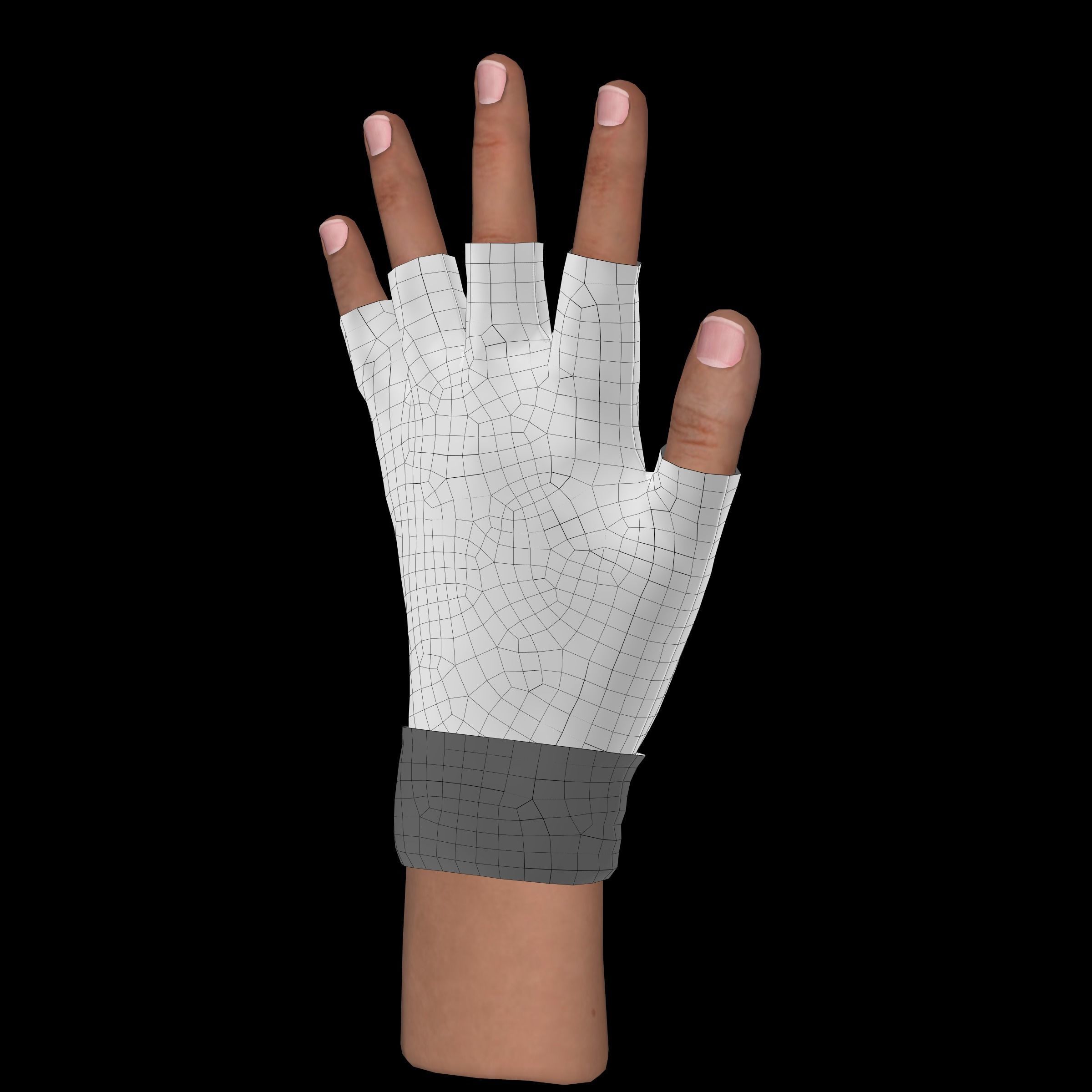 fingerless gloves  3D model_15