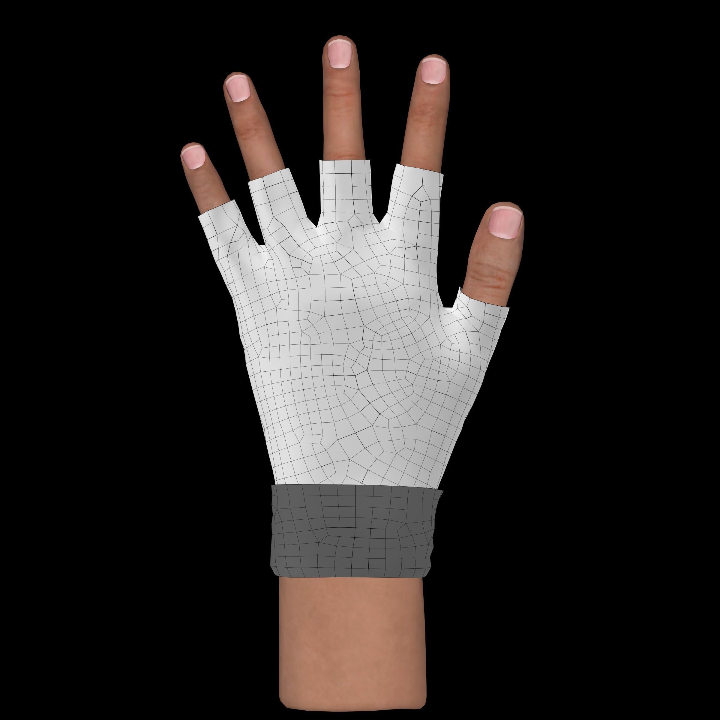 fingerless gloves  3D model_14