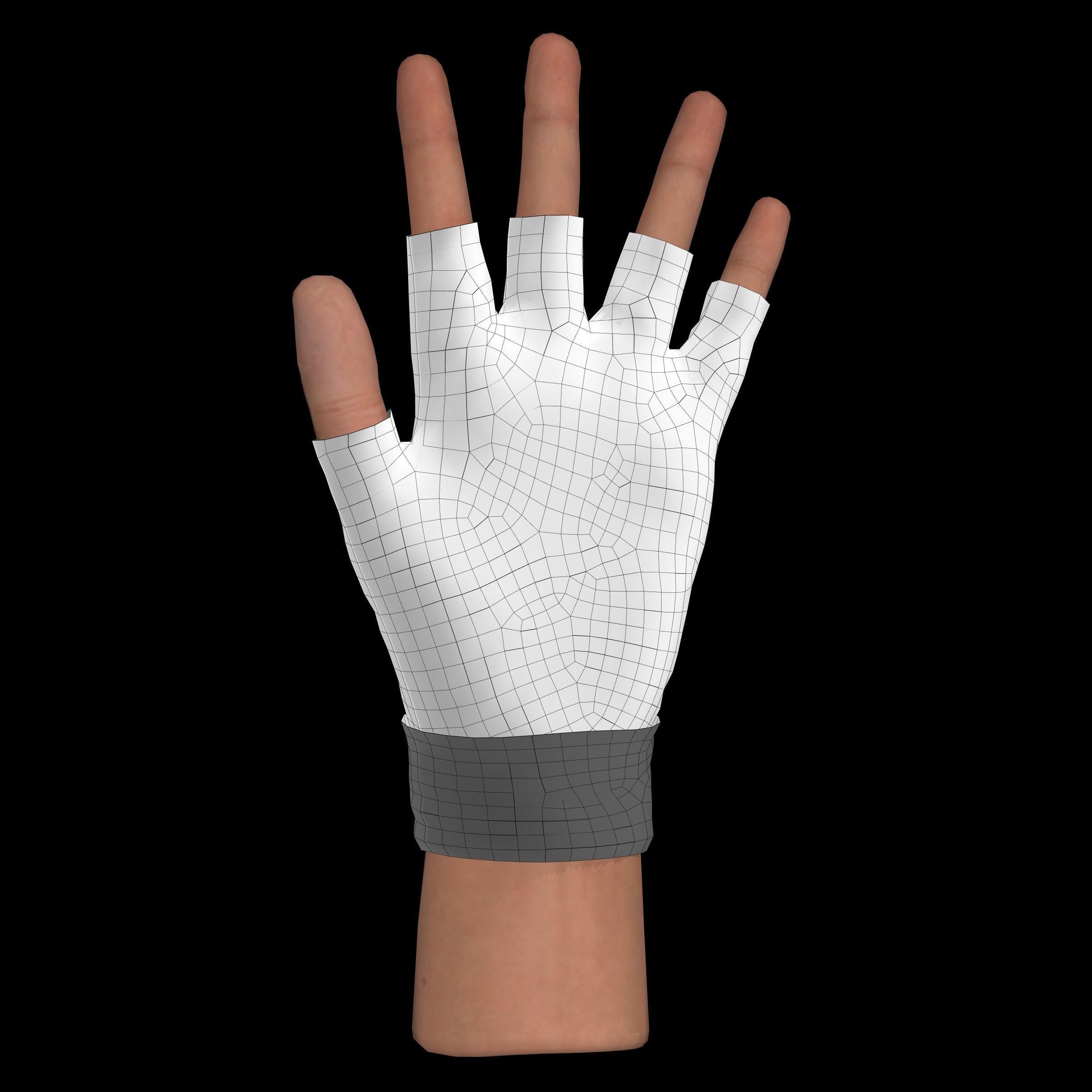 fingerless gloves  3D model_10