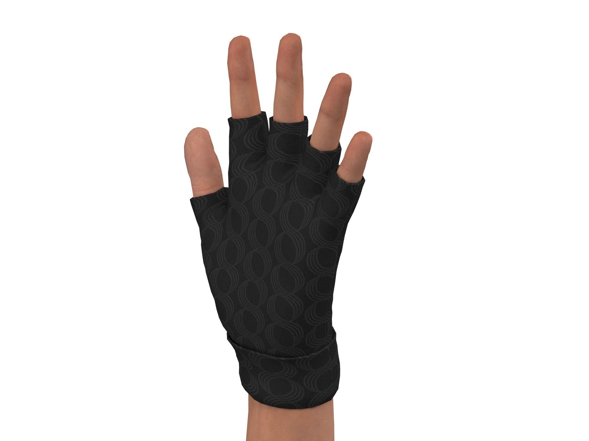 fingerless gloves  3D model_6